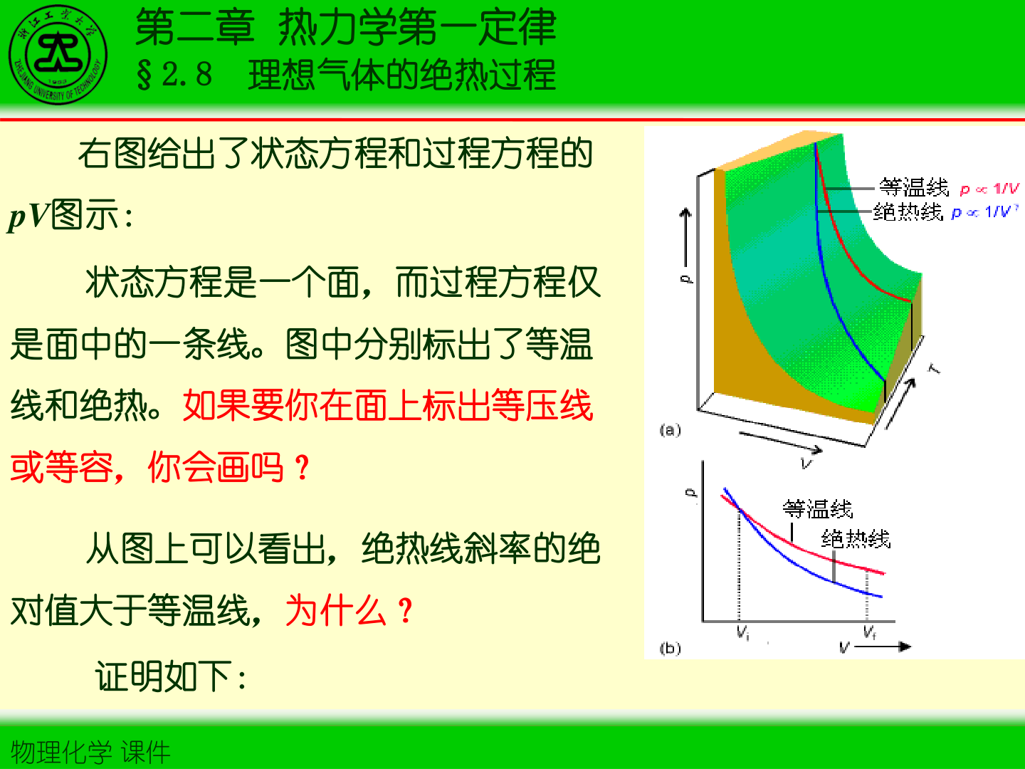 图2-3 -图：等温线 vs 绝热线
